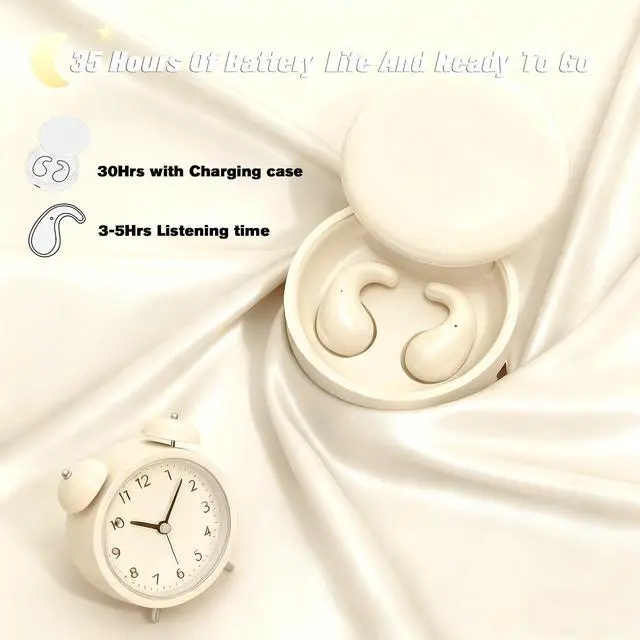 Alt view image 7 of 7 - Flat Mini Small Invisible Sleep Earbuds Wireless Bluetooth Invisible Ear Buds Headphones Smallest Micro Tiny Discreet Hidden Earbuds for Work Sleeping Side Sleeper