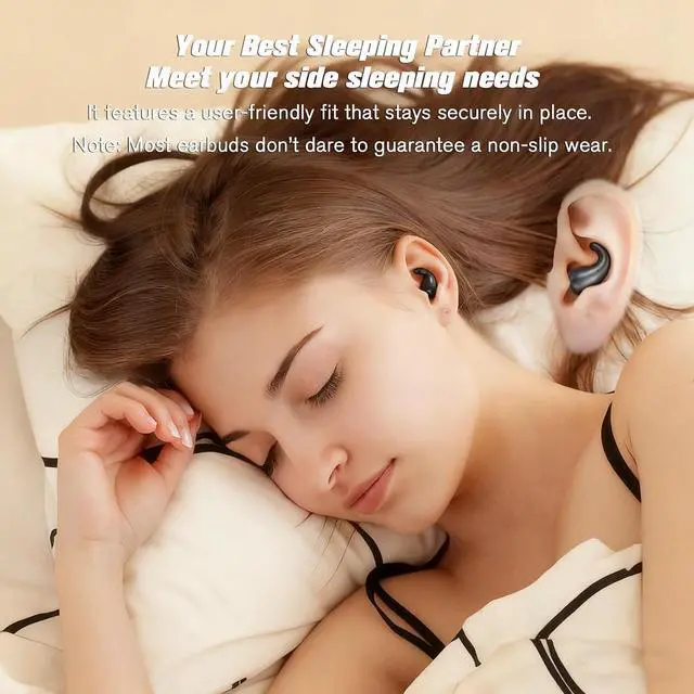 Alt view image 3 of 7 - Flat Mini Small Invisible Sleep Earbuds Wireless Bluetooth Invisible Ear Buds Headphones Smallest Micro Tiny Discreet Hidden Earbuds for Work Sleeping Side Sleeper