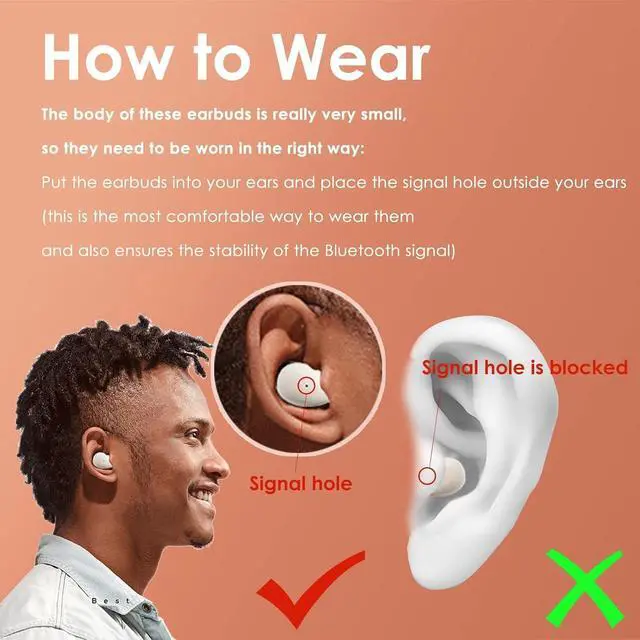 Alt view image 5 of 7 - Invisible Sleep Earbuds Wireless Smallest Lightest Tiny Noise Cancelling Ear Buds for Sleeping Quiet Comfort Mini Bluetooth 5.3 Hidden Headphones for Side Sleepers/Work