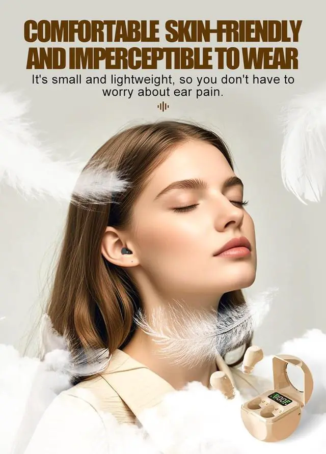Alt view image 3 of 6 - Small Invisible Wireless Bluetooth Earbuds Mini for Small Ears Tiny Discreet Low Profile Hidden Earbuds for Work Sleep Ear Buds Invisible Headphones Skin Tone