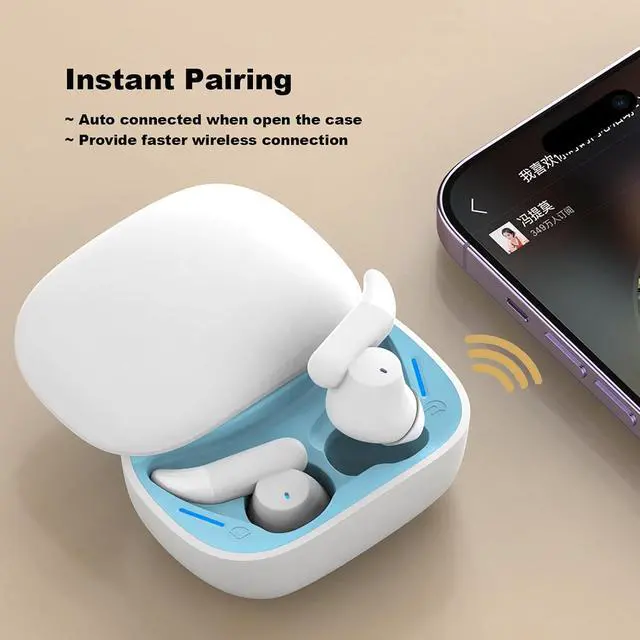 Alt view image 6 of 7 - Wireless Bluetooth Small Sleeping Sleep Earbuds for Side Sleepers Soft ENC Noise Cancelling Earbuds Bluetooth Noise canceling Ear Buds Sleeping Sleep Earphones Tiny Headphones