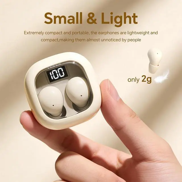 Alt view image 2 of 7 - Ear Buds Invisible Mini Earbuds Wireless Bluetooth, Smallest Low Profile Micro Tiny Discreet Hidden Earbuds for Work, Small Headphones, Sleep Wireless Earphone IPX5 Waterproof for Small Ear Canals