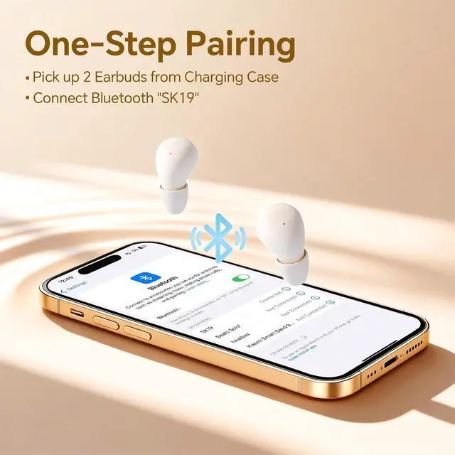 Alt view image 3 of 7 - Ear Buds Invisible Mini Earbuds Wireless Bluetooth, Smallest Low Profile Micro Tiny Discreet Hidden Earbuds for Work, Small Headphones, Sleep Wireless Earphone IPX5 Waterproof for Small Ear Canals
