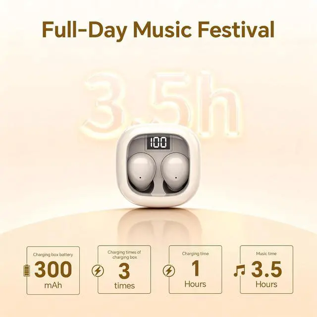 Alt view image 7 of 7 - Ear Buds Invisible Mini Earbuds Wireless Bluetooth, Smallest Low Profile Micro Tiny Discreet Hidden Earbuds for Work, Small Headphones, Sleep Wireless Earphone IPX5 Waterproof for Small Ear Canals