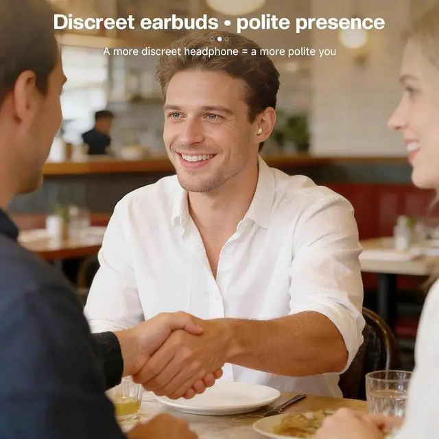 Alt view image 4 of 7 - Low Profile Tiny Discreet Hidden Earbuds for Work Sleep Small Mini Invisible Earbuds Wireless Bluetooth for Small Ears Sleeping Invisible Ear Buds Headphones Skin Tone