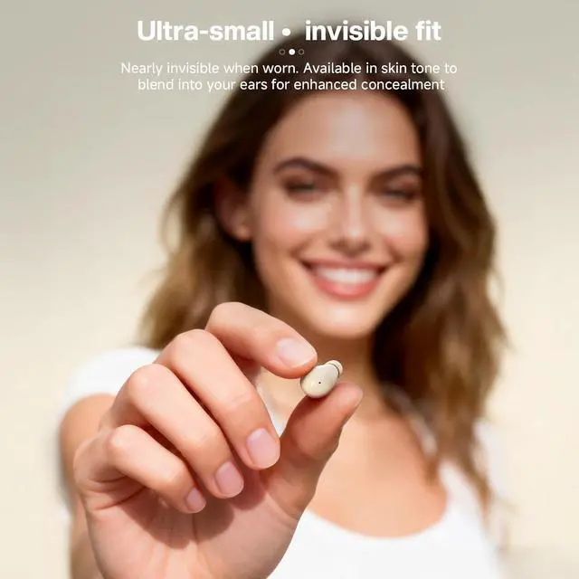 Alt view image 2 of 7 - Low Profile Tiny Discreet Hidden Earbuds for Work Sleep Small Mini Invisible Earbuds Wireless Bluetooth for Small Ears Sleeping Invisible Ear Buds Headphones Black