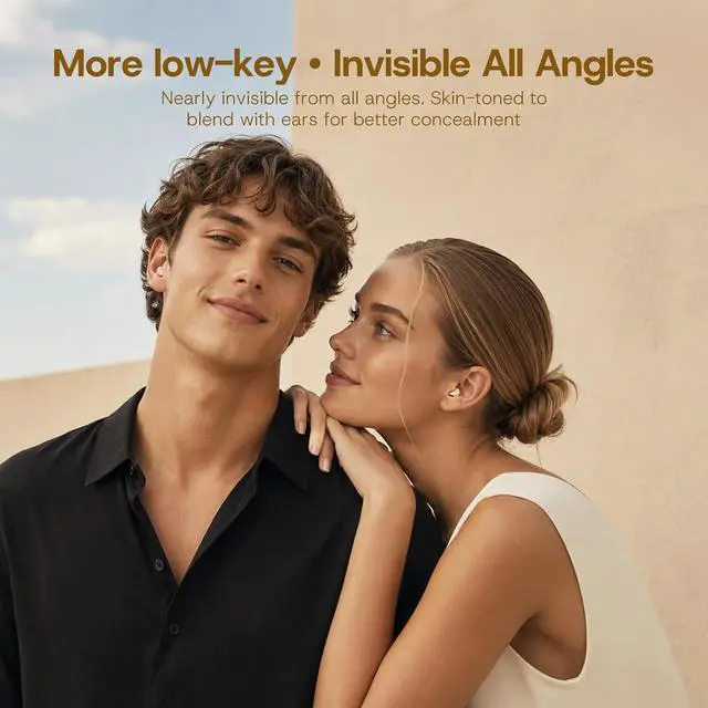 Alt view image 3 of 7 - Small Mini Invisible Earbuds Wireless Bluetooth for Small Ears Low Profile Tiny Discreet Hidden Sleeping Earbuds for Work Sleep Ear Buds Invisible Headphones Buds Skin Tone