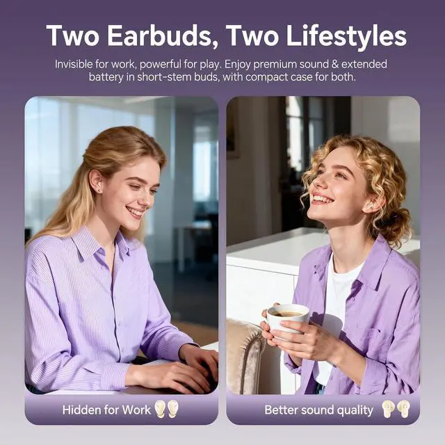 Alt view image 3 of 7 - Mini Invisible Small Earbuds Set Sleep Ear Buds Wireless Bluetooth for Small Ears Canals Side Sleepers Tiny Micro Low Profile Smallest Hidden Discreet Earbuds 2 Pack Headphones for Work