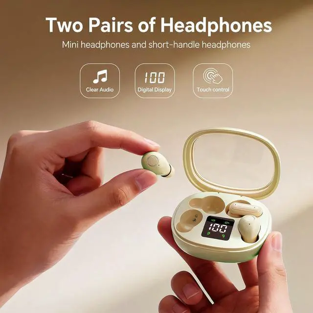 Alt view image 2 of 7 - Mini Invisible Small Earbuds Set Sleep Ear Buds Wireless Bluetooth for Small Ears Canals Side Sleepers Tiny Micro Low Profile Smallest Hidden Discreet Earbuds 2 Pack Headphones for Work