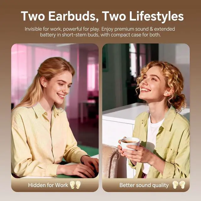 Alt view image 3 of 7 - Mini Invisible Small Earbuds Set Sleep Ear Buds Wireless Bluetooth for Small Ears Canals Side Sleepers Tiny Micro Low Profile Smallest Hidden Discreet Earbuds 2 Pack Headphones for Work