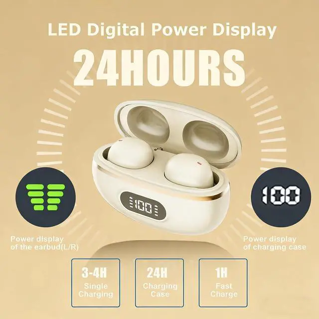 Alt view image 6 of 6 - Extra Small Invisible Mini Earbuds Wireless Bluetooth Small Invisible Ear Buds for Sleeping Smallest Headphones Tiny Micro Hidden Discreet Earbuds for Work