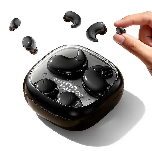 Main image of Flat Sleep Mini Invisible Earbuds Wireless Bluetooth, Side Sleepers Flat Sleeping Small Tiny Micro Ear Buds Small Ears Low Profile Smallest Discreet Hidden Earbuds Headphones for Work 2 Pack