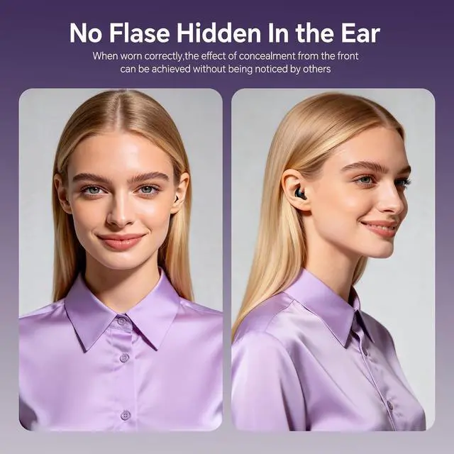Alt view image 5 of 7 - Flat Sleep Mini Invisible Earbuds Wireless Bluetooth, Side Sleepers Flat Sleeping Small Tiny Micro Ear Buds Small Ears Low Profile Smallest Discreet Hidden Earbuds Headphones for Work 2 Pack