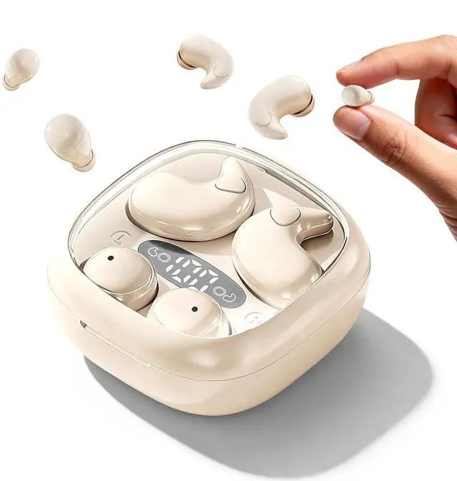 Main image of Flat Sleep Mini Invisible Earbuds Wireless Bluetooth, Side Sleepers Flat Sleeping Small Tiny Micro Ear Buds Small Ears Low Profile Smallest Discreet Hidden Earbuds Headphones for Work 2 Pack