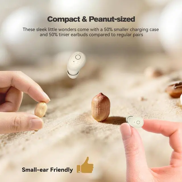 Alt view image 2 of 7 - Mini Tiny Invisible Micro Earbuds Wireless Bluetooth Invisible Headphones Smallest Ear Buds Extra Small Hidden Discreet Earbuds for Work Sleeping Skin Tone