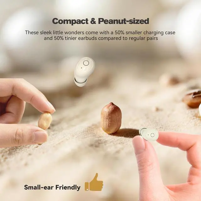 Alt view image 4 of 7 - Mini Micro Tiny Invisible Earbuds Wireless Bluetooth Invisible Headphones Smallest Ear Buds Extra Small Hidden Discreet Earbuds for Sleeping Work Deep Black