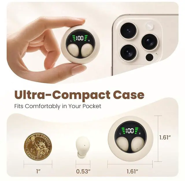 Alt view image 3 of 7 - Small Mini Invisible Earbuds Headphones Wireless Bluetooth Smallest Discreet Tiny Hidden Earbuds for Work Micro Low Profile Sleep Sleeping Earbud Invisible Mini Ear Buds for Small Ears Canals