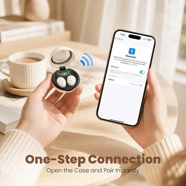 Alt view image 7 of 7 - Small Mini Invisible Earbuds Headphones Wireless Bluetooth Smallest Discreet Tiny Hidden Earbuds for Work Micro Low Profile Sleep Sleeping Earbud Invisible Mini Ear Buds for Small Ears Canals
