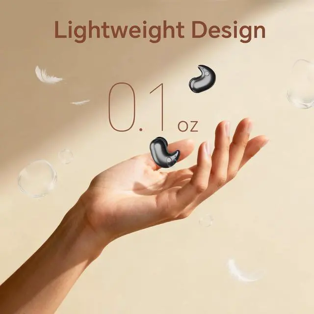 Alt view image 6 of 7 - Sleep Ear Buds Mini Flat Invisible Earbuds Sleeping Headphones for Side Sleepers, Comfortable Low Profile Small Tiny Discreet Micro Hidden Earbuds Wireless Bluetooth for Work, Small Ear Canals