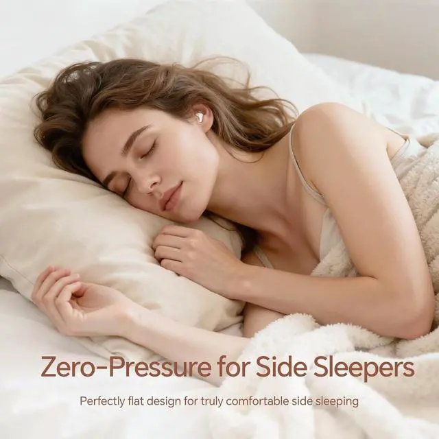 Alt view image 3 of 7 - Sleep Ear Buds Mini Flat Invisible Earbuds Sleeping Headphones for Side Sleepers, Comfortable Low Profile Small Tiny Discreet Micro Hidden Earbuds Wireless Bluetooth for Work, Small Ear Canals