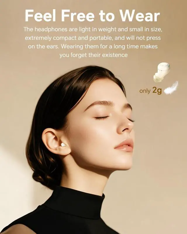 Alt view image 5 of 7 - Flat Sleep Earbuds Sleeping Ear Buds Headphones for Side Sleepers Comfortable Discreet Invisible Mini Small Tiny Noise Cancelling Earbuds Sleepinig on Side Wireless Bluetooth Earphones