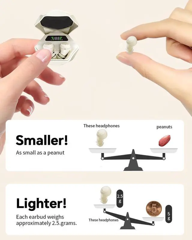 Alt view image 2 of 7 - Flat Sleep Earbuds Sleeping Ear Buds Headphones for Side Sleepers Comfortable Discreet Invisible Mini Small Tiny Noise Cancelling Earbuds Sleepinig on Side Wireless Bluetooth Earphones