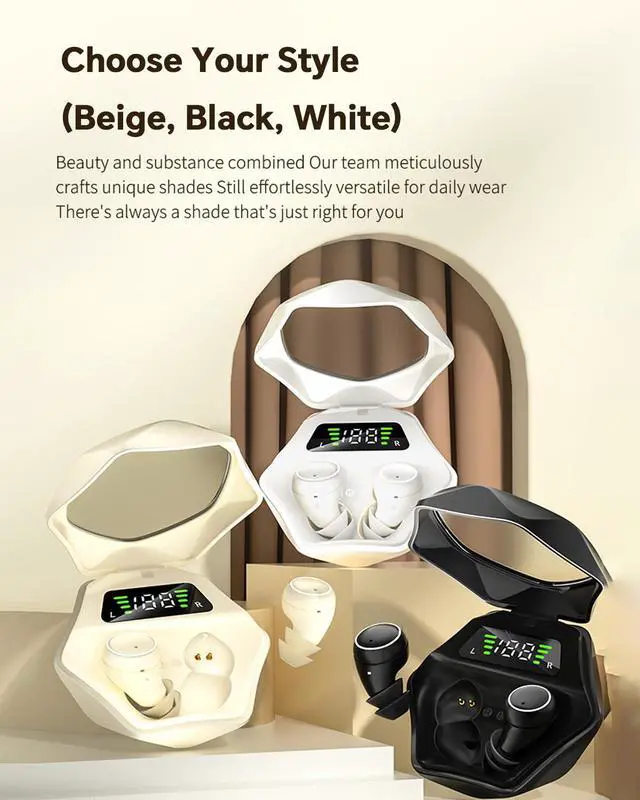 Alt view image 7 of 7 - Flat Sleep Earbuds Sleeping Ear Buds Headphones for Side Sleepers Comfortable Discreet Invisible Mini Small Tiny Noise Cancelling Earbuds Sleepinig on Side Wireless Bluetooth Earphones