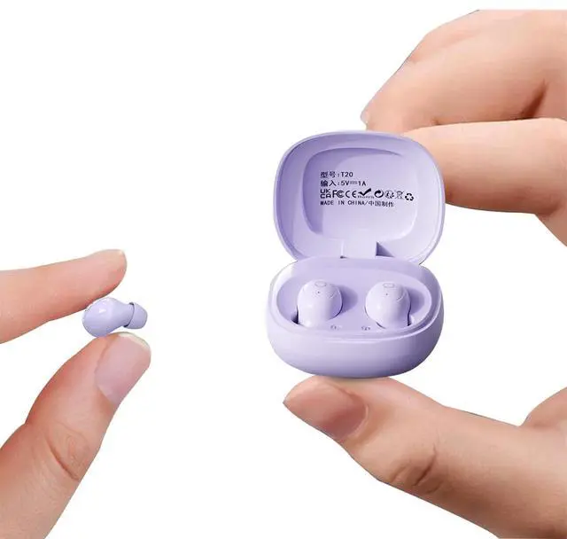Main image of Purple Mini Invisible Small Tiny Earbuds Wireless Bluetooth Ear Buds for Small Ears Canals Women Kids Sleep Earbuds for Side Sleepers Sleeping Smallest Hidden Headphones for Work