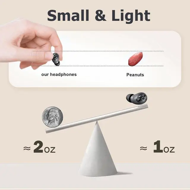 Alt view image 3 of 7 - T20Invisible Mini Invisible Wireless Bluetooth In Ear Earbuds for Small Ears Canals Women Sleep Earbuds, Skin Tone, 5.4 Bluetooth, 24Hrs Battery Life