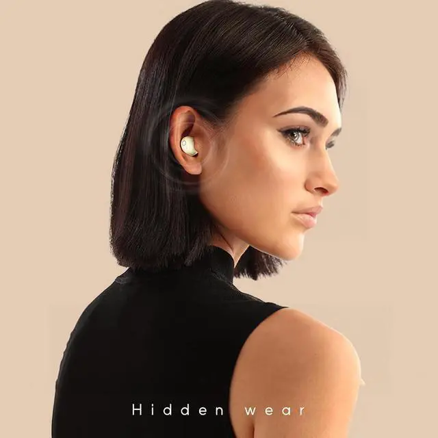 Alt view image 4 of 7 - Purple Mini Invisible Small Tiny Earbuds Wireless Bluetooth Ear Buds for Small Ears Canals Women Kids Sleep Earbuds for Side Sleepers Sleeping Smallest Hidden Headphones for Work