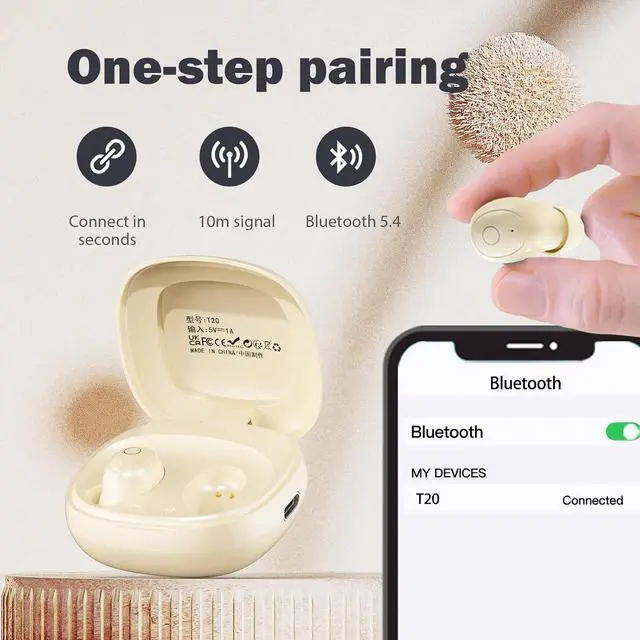 Alt view image 7 of 7 - Purple Mini Invisible Small Tiny Earbuds Wireless Bluetooth Ear Buds for Small Ears Canals Women Kids Sleep Earbuds for Side Sleepers Sleeping Smallest Hidden Headphones for Work