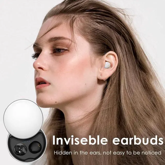 Alt view image 4 of 7 - Smallest Invisible Earbuds Wireless Ear Buds Bluetooth in Ear Mini Discreet Small Tiny Earpiece Sleep Earbuds Hidden with Charging Case Headphones for Small Ears Work Sleeping Android iOS Black