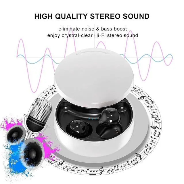 Alt view image 5 of 7 - Smallest Invisible Earbuds Wireless Ear Buds Bluetooth in Ear Mini Discreet Small Tiny Earpiece Sleep Earbuds Hidden with Charging Case Headphones for Small Ears Work Sleeping Android iOS Black