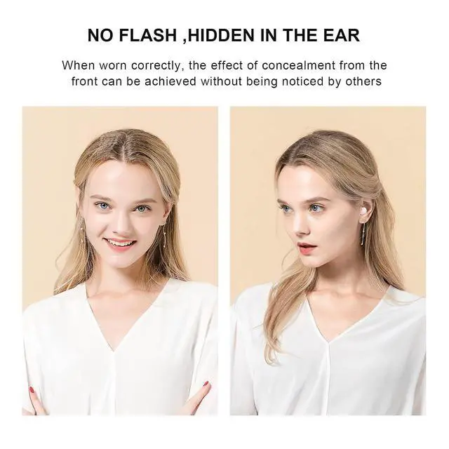 Alt view image 3 of 7 - Smallest Invisible Earbuds Wireless Ear Buds Bluetooth in Ear Mini Discreet Small Tiny Earpiece Sleep Earbuds Hidden with Charging Case Headphones for Small Ears Work Sleeping Android White