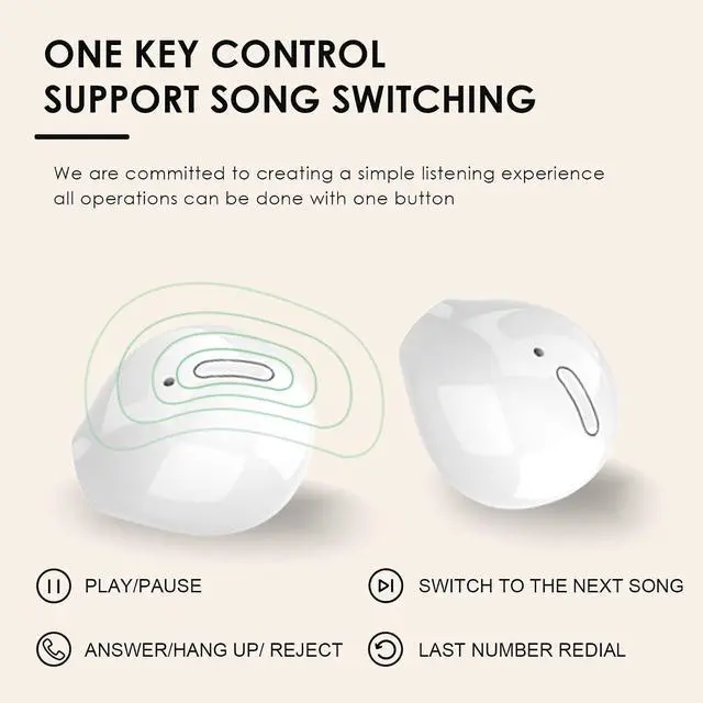 Alt view image 5 of 7 - Smallest Invisible Earbuds Wireless Ear Buds Bluetooth in Ear Mini Discreet Small Tiny Earpiece Sleep Earbuds Hidden with Charging Case Headphones for Small Ears Work Sleeping Android White