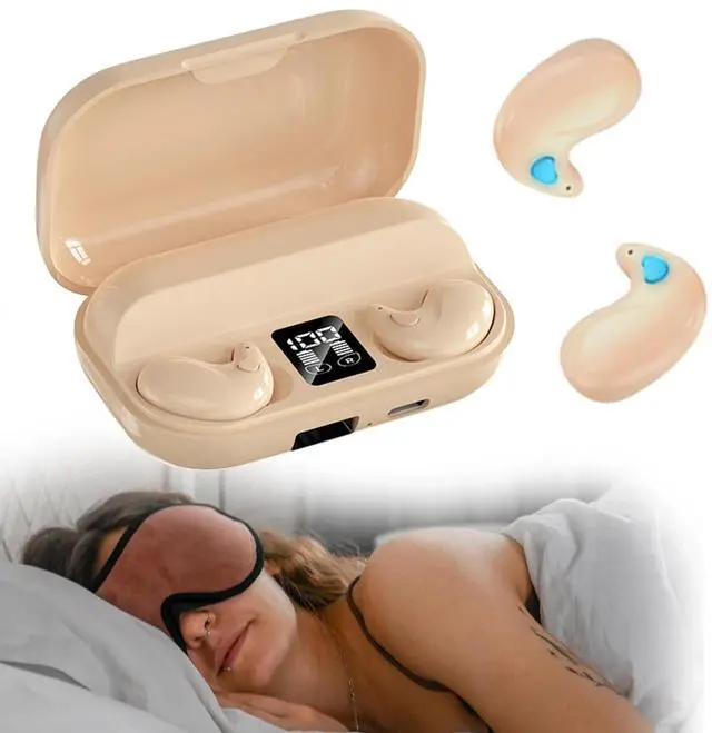 Main image of Flat Invisible Sleep Wireless Earphone IPX5 Waterproof Thin Invisible Sleep Earbuds for Side Sleepers Sleep Ear Buds Smallest Tiny Small Mini Discreet Earbud for Sleeping Invisible Headphones