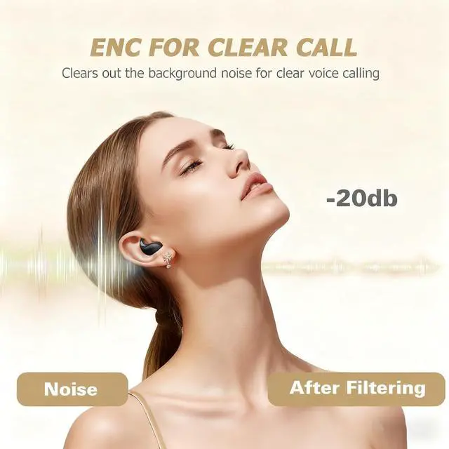 Alt view image 4 of 7 - Flat Invisible Sleep Wireless Earphone IPX5 Waterproof Thin Invisible Sleep Earbuds for Side Sleepers Sleep Ear Buds Smallest Tiny Small Mini Discreet Earbud for Sleeping Invisible Headphones