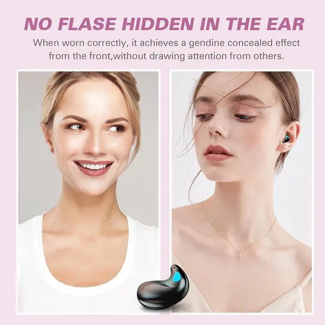 Alt view image 3 of 7 - Invisible Sleep Wireless Earphone IPX5 Waterproof Pink Wireless Thin Invisible Sleep Earbuds for Side Sleepers Sleep Ear Buds Smallest Tiny Small Mini Discreet Earbud for Sleeping Invisible Headphones
