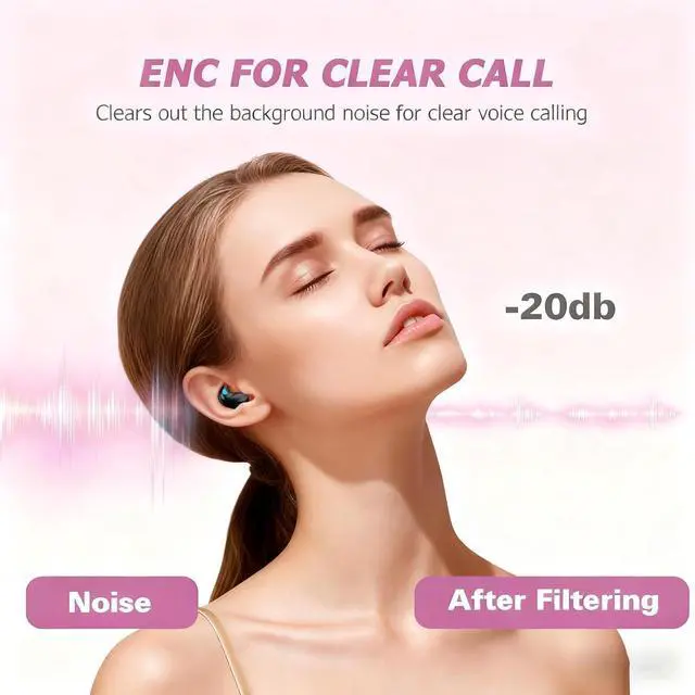 Alt view image 4 of 7 - Invisible Sleep Wireless Earphone IPX5 Waterproof Pink Wireless Thin Invisible Sleep Earbuds for Side Sleepers Sleep Ear Buds Smallest Tiny Small Mini Discreet Earbud for Sleeping Invisible Headphones
