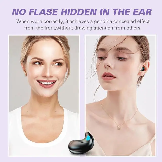 Alt view image 3 of 7 - Invisible Sleep Wireless Earphone IPX5 Waterproof Purple Wireless Thin Invisible Sleep Earbuds for Side Sleepers Ear Buds Smallest Tiny Small Mini Discreet Earbud for Sleeping Invisible Headphones