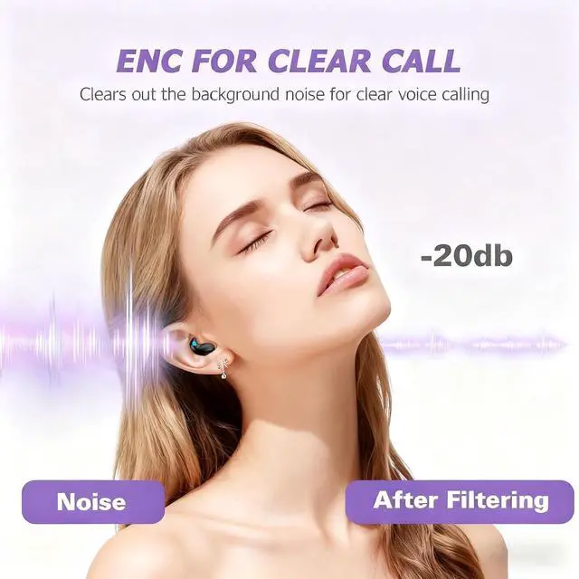 Alt view image 4 of 7 - Invisible Sleep Wireless Earphone IPX5 Waterproof Purple Wireless Thin Invisible Sleep Earbuds for Side Sleepers Ear Buds Smallest Tiny Small Mini Discreet Earbud for Sleeping Invisible Headphones