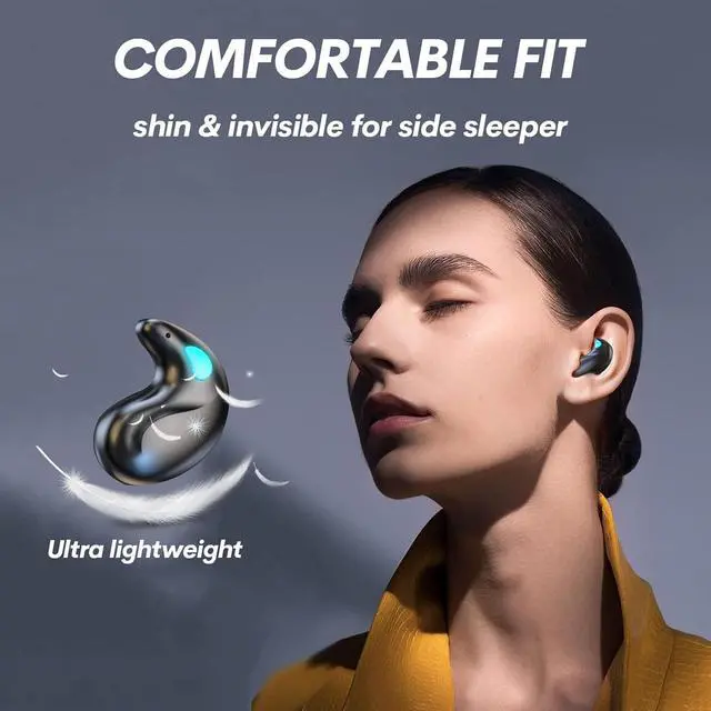 Alt view image 2 of 7 - Invisible Sleep Wireless Earphone IPX5 Waterproof Thin Invisible Sleep Earbuds for Side Sleepers Sleep Ear Buds Smallest Tiny Small Mini Discreet Earbud for Sleeping Invisible Headphones