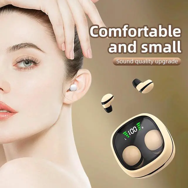 Alt view image 4 of 7 - Low Profile Mini Small Invisible Earbuds Wireless Bluetooth Ear Buds for Small Ears Canals Women Kids, Flat Tiny Smallest Micro Discreet Sleep Hidden Headphones Comfortable Earbuds Wireless for Work