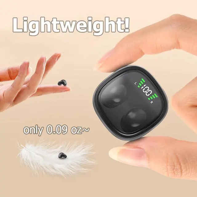 Alt view image 2 of 7 - Low Profile Mini Small Invisible Earbuds Wireless Bluetooth Ear Buds for Small Ears Canals Women Kids, Flat Tiny Smallest Micro Discreet Sleep Hidden Headphones Comfortable Earbuds Wireless for Work