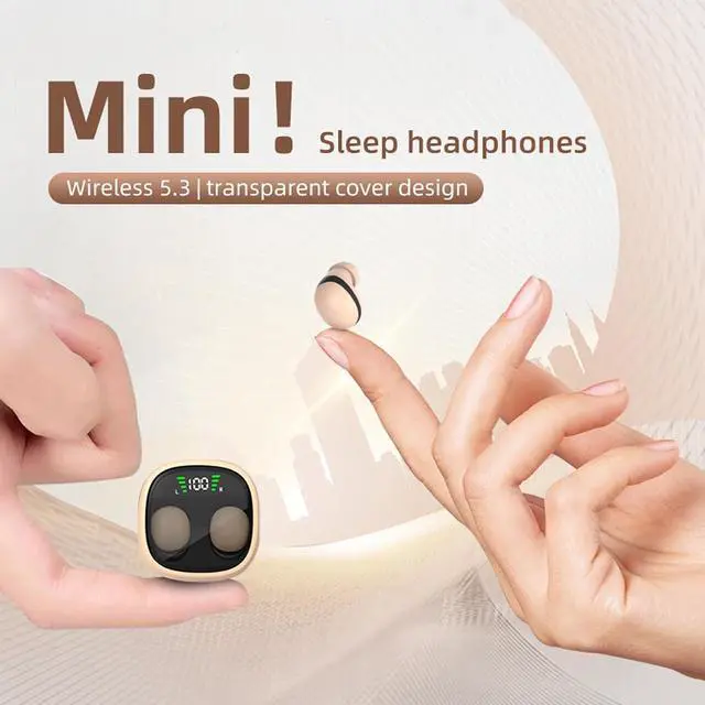 Alt view image 3 of 7 - Low Profile Mini Small Invisible Earbuds Wireless Bluetooth Ear Buds for Small Ears Canals Women Kids, Flat Tiny Smallest Micro Discreet Sleep Hidden Headphones Comfortable Earbuds Wireless for Work