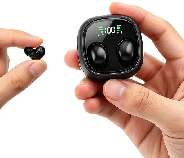 Main image of Low Profile Mini Small Invisible Earbuds Wireless Bluetooth Ear Buds for Small Ears Canals Women Kids, Flat Tiny Smallest Micro Discreet Sleep Hidden Headphones Comfortable Earbuds Wireless for Work