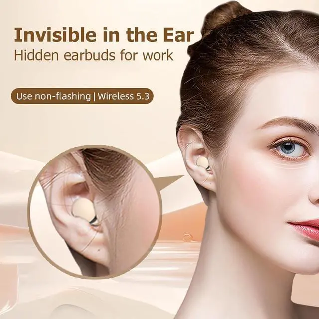 Alt view image 5 of 7 - Low Profile Mini Small Invisible Earbuds Wireless Bluetooth Ear Buds for Small Ears Canals Women Kids, Flat Tiny Smallest Micro Discreet Sleep Hidden Headphones Comfortable Earbuds Wireless for Work