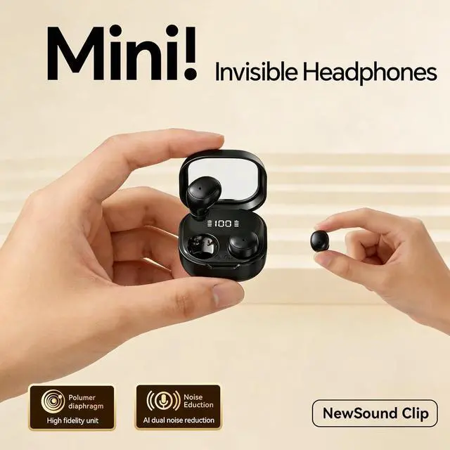 Alt view image 4 of 7 - Mini Invisible Small Hidden Earbuds Headphones Wireless Bluetooth for Work Ear Buds Ultra Small Ears Canal Sleep Tiny Smallest Micro Sleeping Comfortable Flat Discreet Low Profile Earbuds