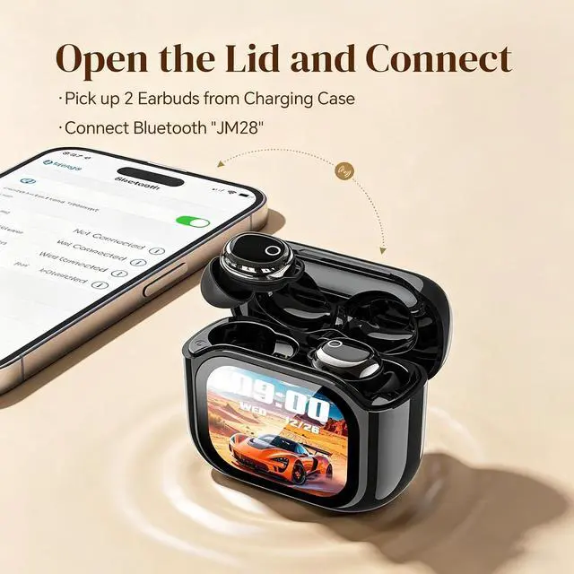 Alt view image 7 of 7 - Mini Invisible Small Earbuds Wireless Bluetooth with Touch Screen Case, Tiny Smallest Micro Low Profile Sleep Discreet Hidden Earbuds Headphones Ear Buds for Work Sleeping Small Ear Canals