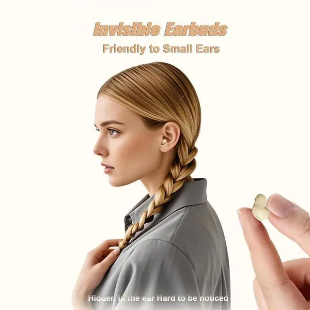 Alt view image 2 of 6 - Tiny Small Mini Invisible Earbuds Wireless Bluetooth for Small Ears Low Profile Discreet Hidden Earbuds for Work Sleep Ear Buds Invisible Headphones Skin Tone